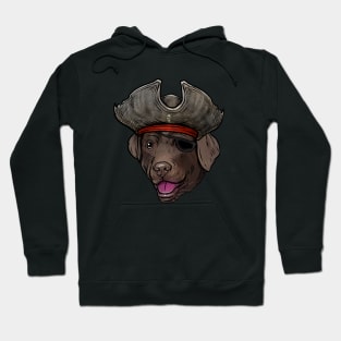 Chocolate Labrador Retriever Pirate Hoodie